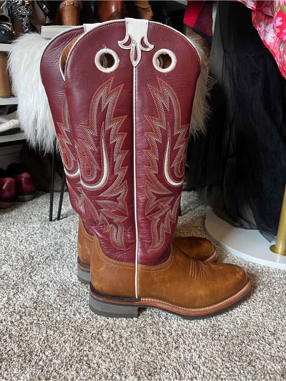 Lucchese Two-Tone Ruth Round Toe Western Cowboy Boots